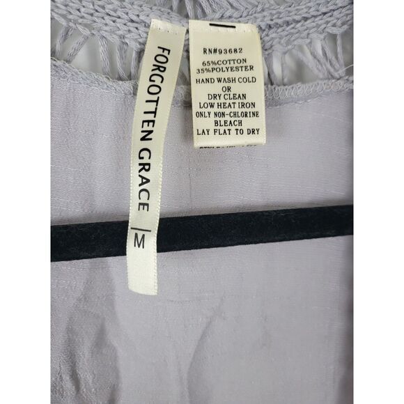 Forgotten Grace Light Weight Cardigan Medium Womens Grey Knit Tassel Boho - Picture 5 of 6